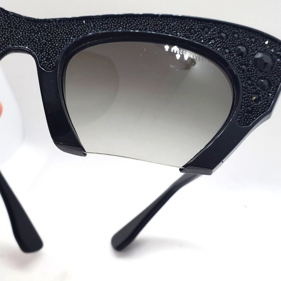 MIU MIU -RASOIR Rock Sunglasses Cat Eye with black rhinestones-Frame and lens - Picture 8 of 11